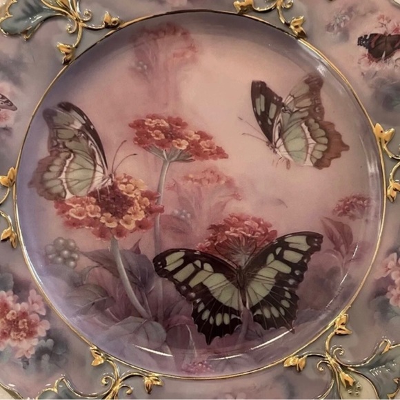 Lena Liu Collectible Floral Butterfly Plate - Picture 2 of 5
